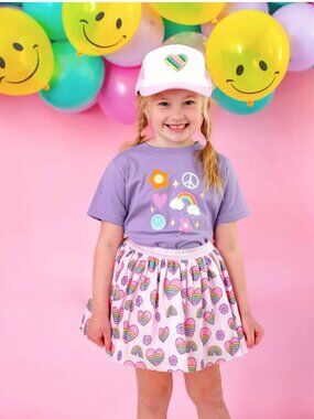 NWT - Sweet Wink Girls Rainbow Heart Tutu - Sizes 0-12 M, 1-2Y, 2-4Y, and 6-8Y